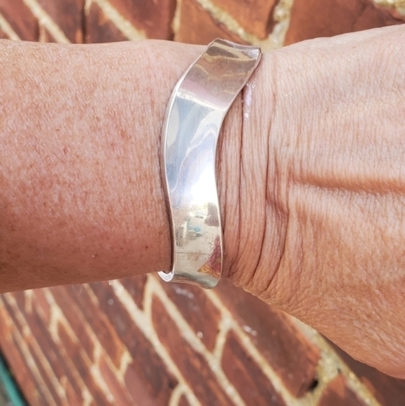 Vintage sterling modernist cuff‎ - Picture 6 of 10